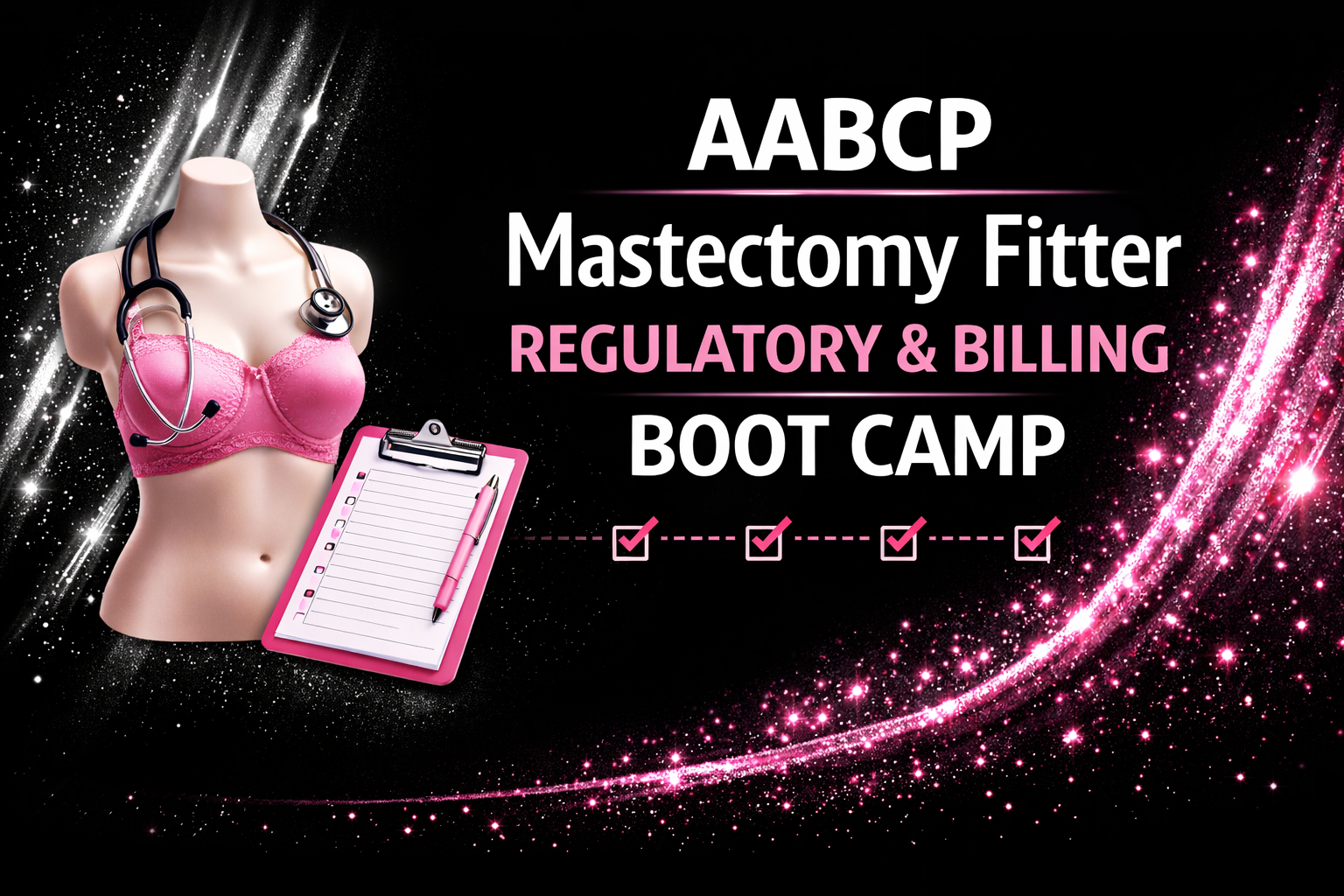 mastectomy fitter and post-mastectomy regulatory boot camp for billing and coding cms, medicare, insurance, rules, aabcp award winning