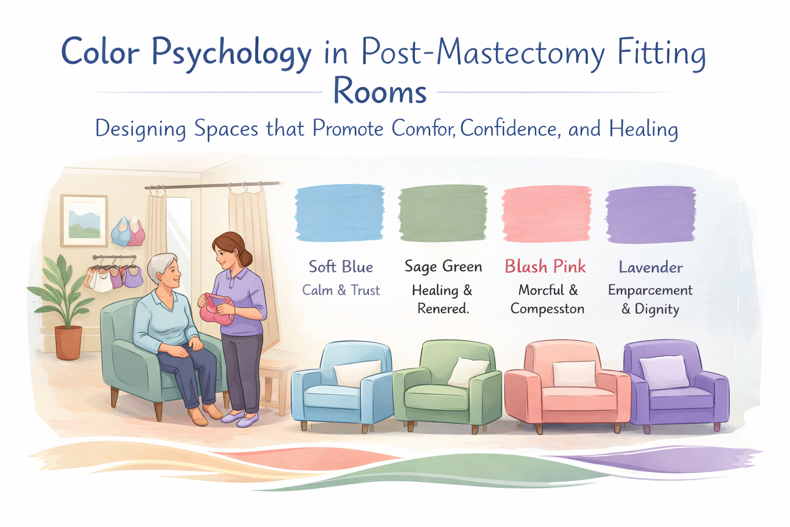 color palette, mastectomy fitting room, color psychology