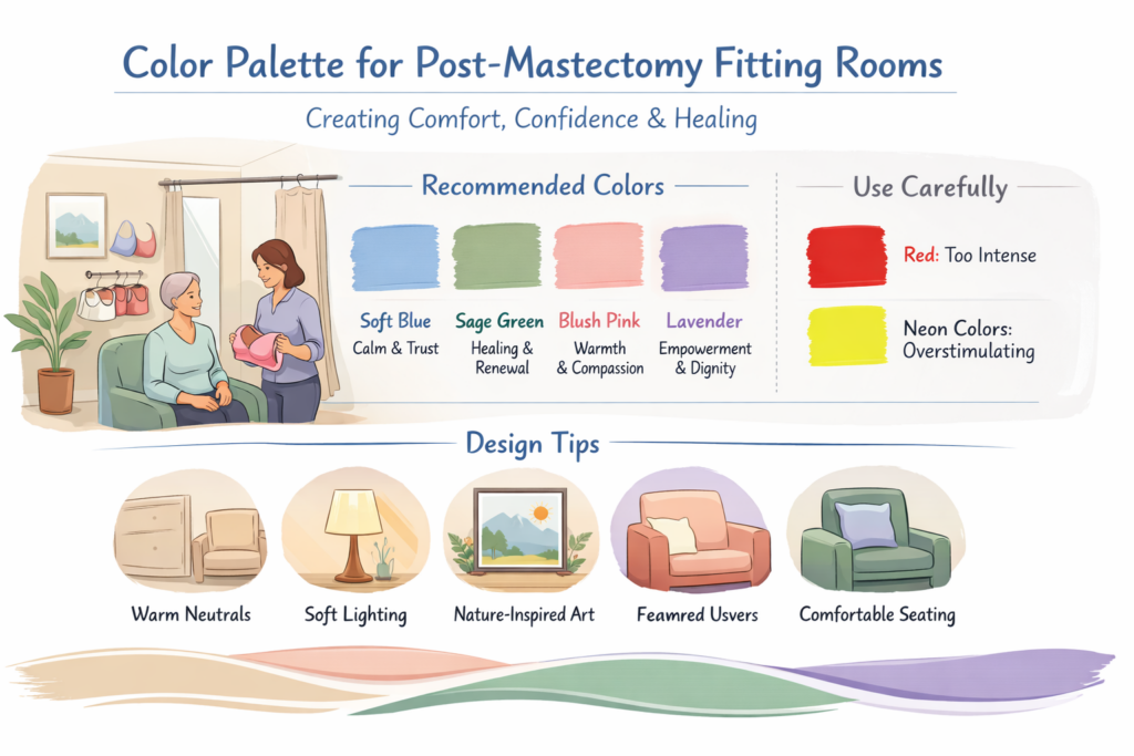 color palette, mastectomy fitting room, color psychology