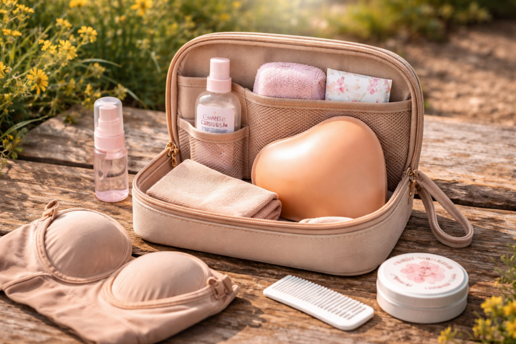 external breast prosthesis care travel pack, certified mastectomy fitter, aabcp