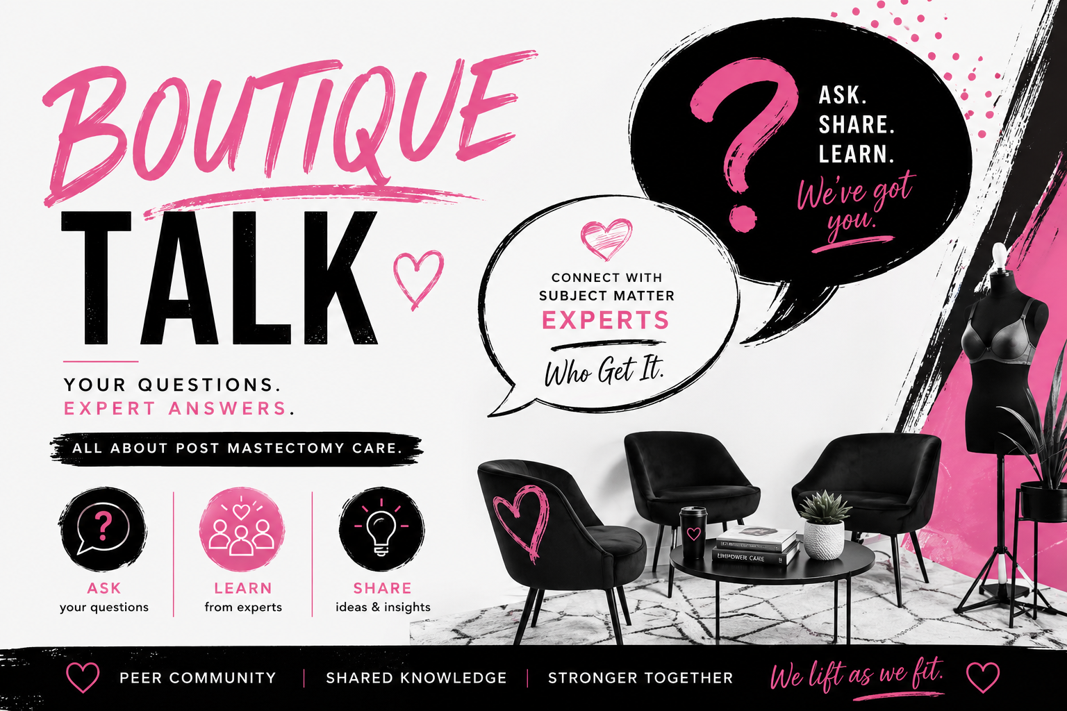 boutique talk, aabcp, post-mastectomy care and fitting questions, anita, amoena, american breast care, abc, boc,, cms, certified fitter, mastectomy boutique, bras, forms, silicone