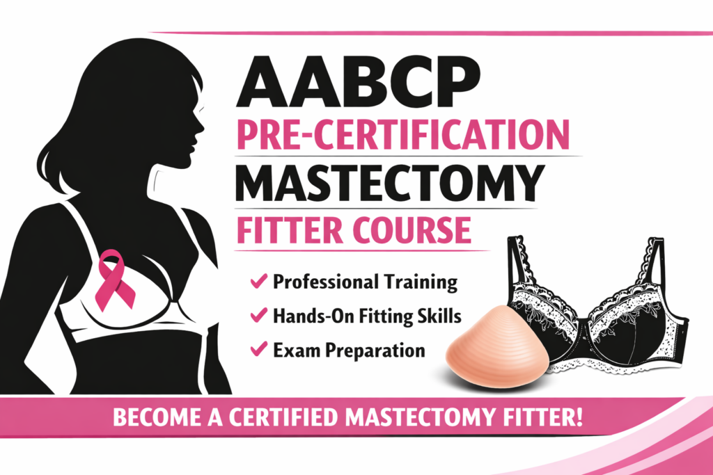aabcp, pre-certification mastectomy fitter course, training, bra fitter, mastectomy forms, abc, boc, amoena
